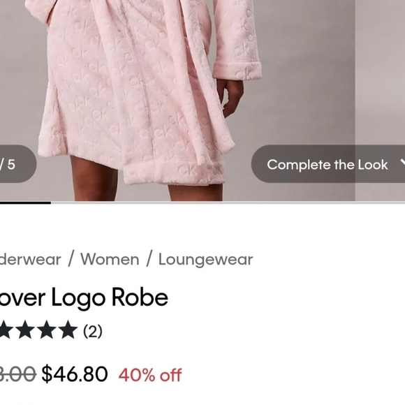 Calvin Klein Blush Pink Robe - Picture 6 of 7